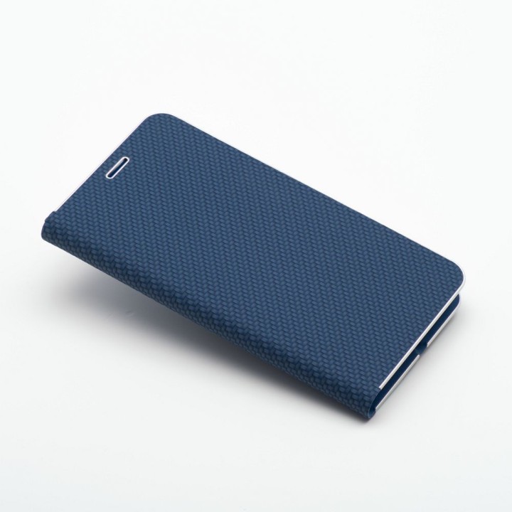 Чехол LUNA Book Carbon для IPHONE 14 Plus синий