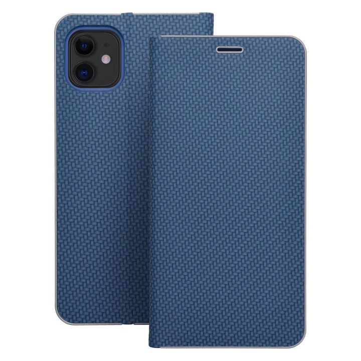Kabura LUNA Book Carbon do IPHONE 14 Plus niebieski