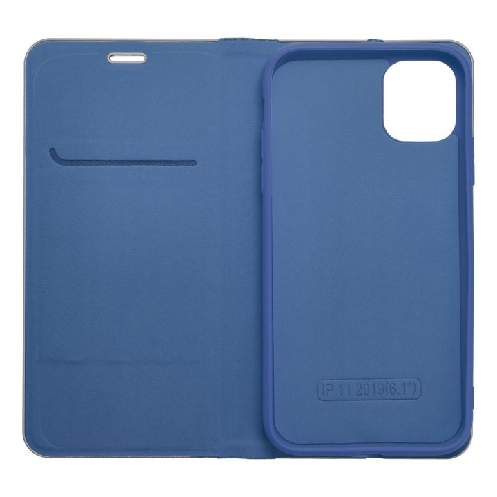 Чехол LUNA Book Carbon для IPHONE 14 Plus синий