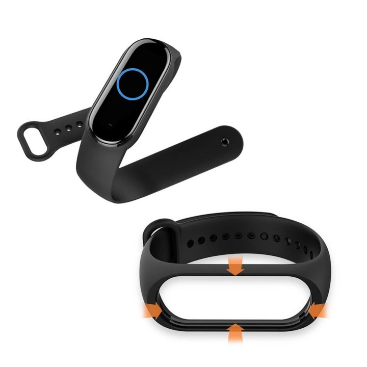 Strap silicone for XIAOMI Mi Band 5 / 6 / 7 black (01)