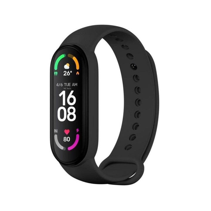 Ремешок силиконовый для XIAOMI Mi Band 5 / 6 / 7 черный (01)
