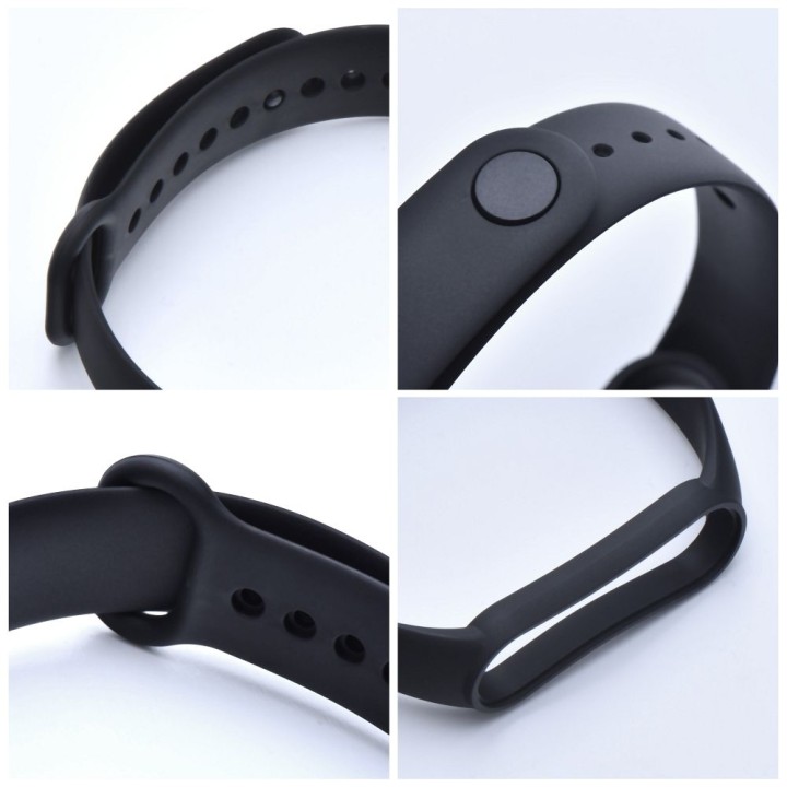 Silicone strap for XIAOMI Mi Band 5 / 6 / 7 black (01)