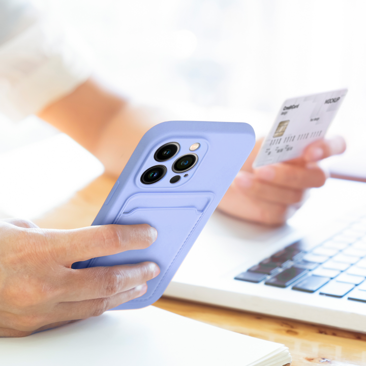 Etui na iPhone 14 PRO Card Case fioletowe