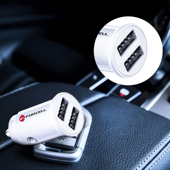 FORCELL car charger Mini 2xUSB 3,1A white CC-SJ02