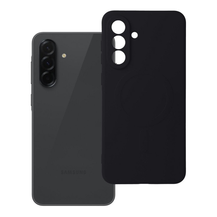 Чохол для Samsung A36 Silicone Mag Cover сумісний із MagSafe (camera protection) чорний