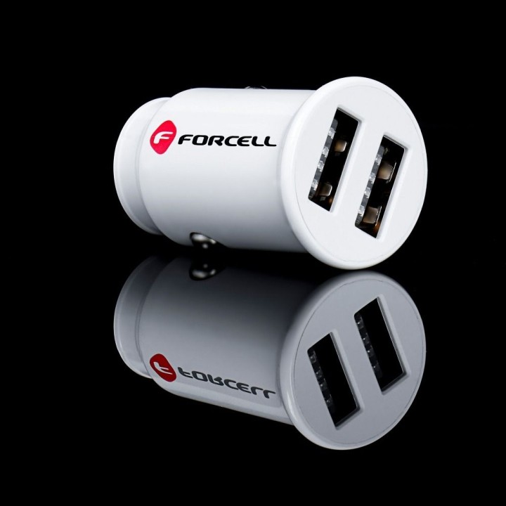 FORCELL автомобильное зарядное устройство Mini 2xUSB 3,1A белое CC-SJ02