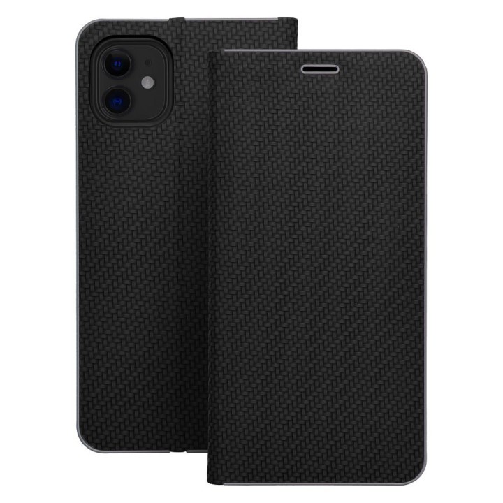 Flip case for iPhone 14 PRO Luna Book Carbon black
