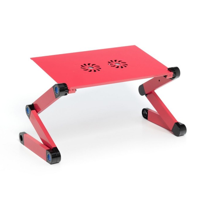 Universal adjustable laptop stand + cooling YL-803 red