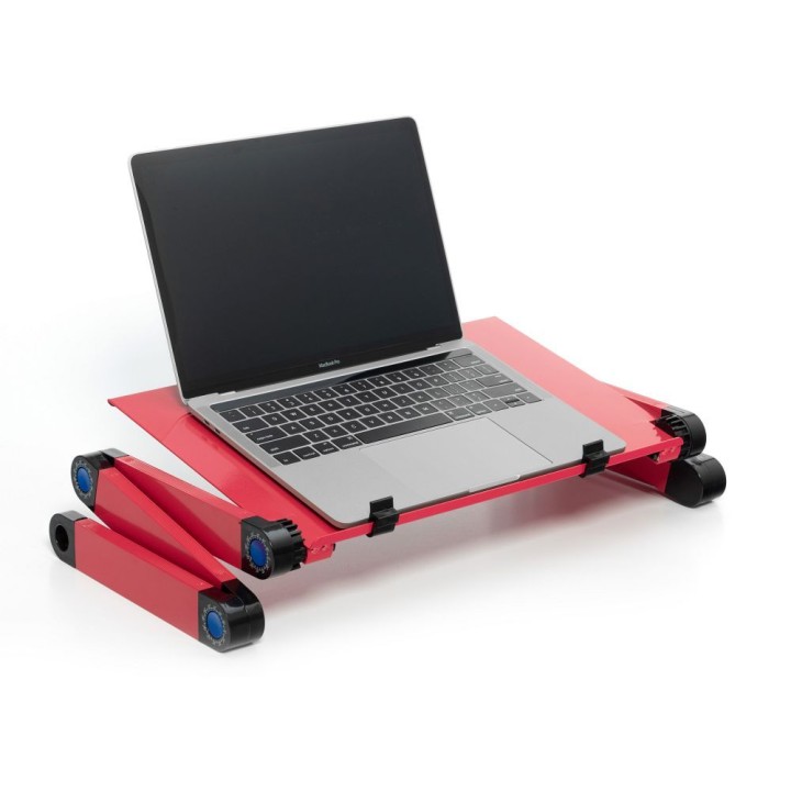 Universal adjustable laptop stand + cooling YL-803 red
