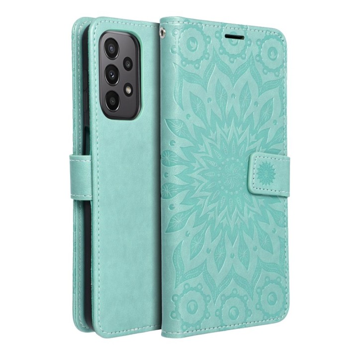 Flip case for Samsung A23 5G Mezzo Book mandala green