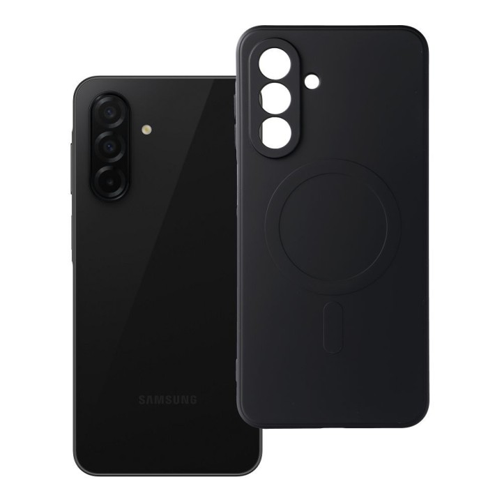 Чехол для Samsung A26 Silicone Mag Cover совместимый с MagSafe (camera protection) черный