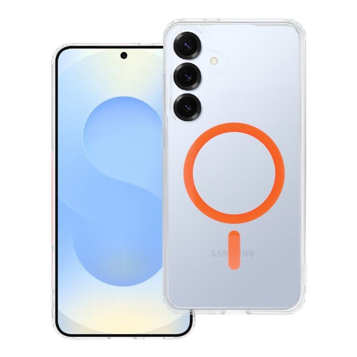 Чехол для Samsung S25 PLUS Drop Glue Colorful Ring Mag Cover совместимый с MagSafe оранжевый