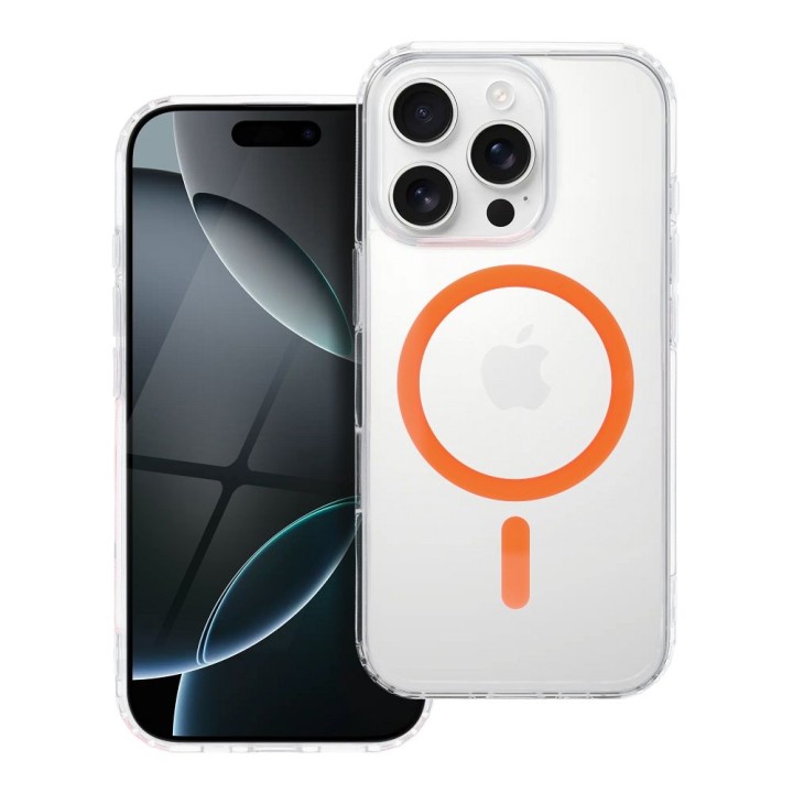 Case for iPhone 13 Drop Glue Colorful Ring Mag Cover compatible with MagSafe orange