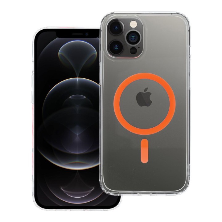 Чехол для iPhone 12 PRO MAX Drop Glue Colorful Ring Mag Cover совместимый с MagSafe оранжевый