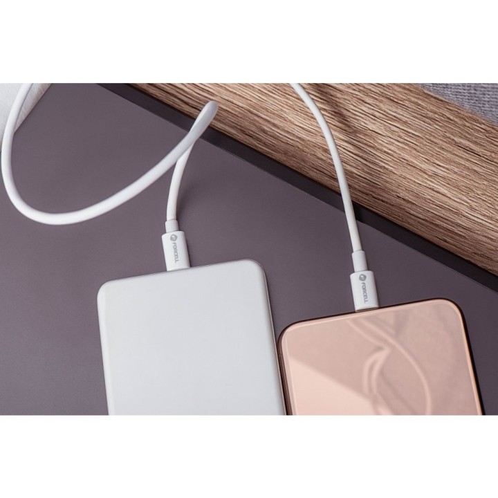 Kabel USB C do USB C Forcell F-Energy QC4.0 PD 5A 100W 1 m C339 biały