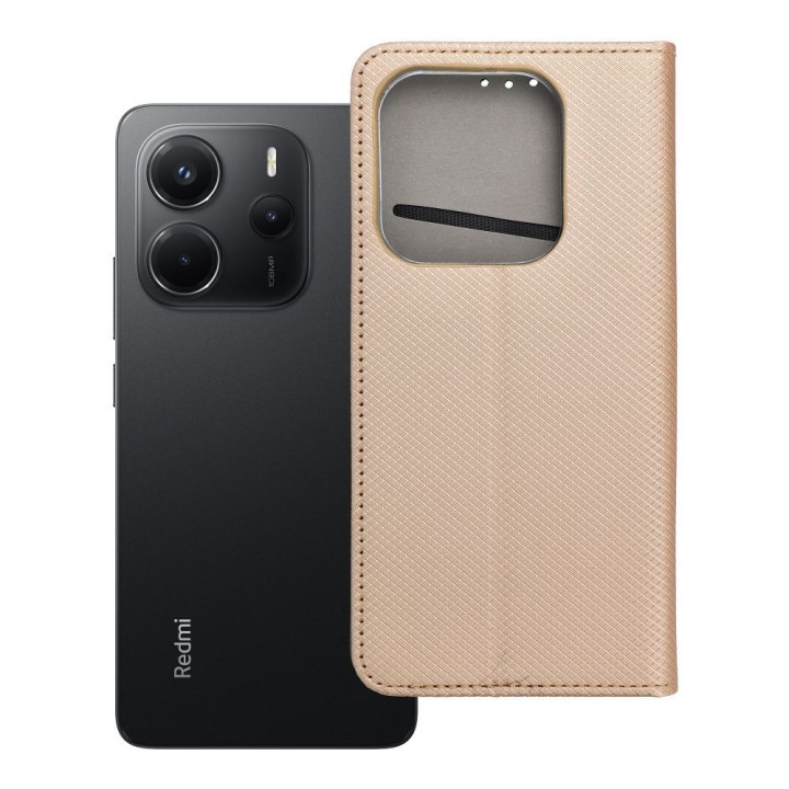 Etui z klapką na Xiaomi Redmi NOTE 14 5G Smart Case Book złote