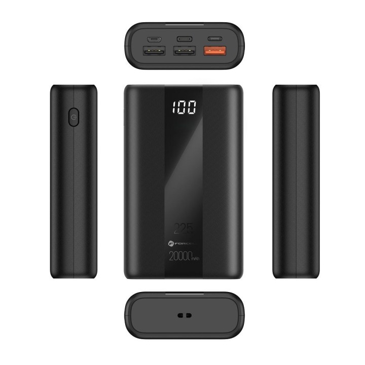 Power bank Forcell F-Energy Energo P20K2 QC3.0 PD 3A 22,5W 20000 mAh black 0INT