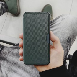 Чехол с клапаном для Xiaomi Redmi 14C Razor Book темно-зеленый
