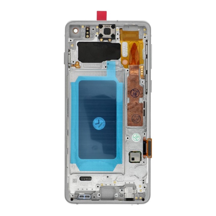 FixCell дисплей LCD для SAMSUNG S10 G973 с рамкой белый (восстановленный)
