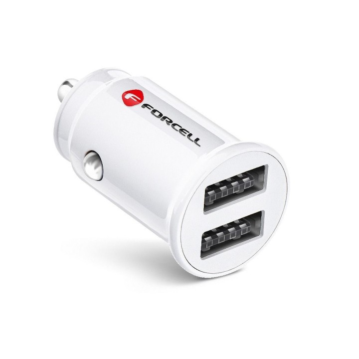 FORCELL ładowarka samochodowa Mini 2xUSB 3,1A biała CC-SJ02