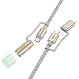 Кабель All-in-one USB C / Lightning для USB C / LED Light Hoco PD 3A 60W 1,2 m U138 сірий