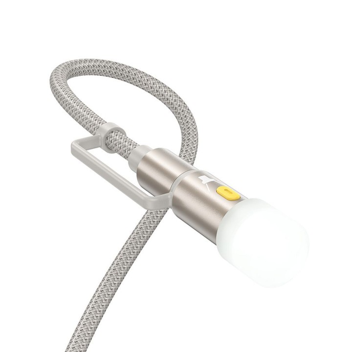 Kabel All-in-one USB C / Lightning do USB C / LED Light Hoco PD 3A 60W 1,2 m U138 szary