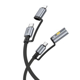Cable All-in-one USB C / Lightning to USB C / car cigarette lighter Hoco PD 3A 60W 1,2 m U138 1,2 m grey