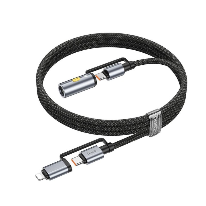 Cable All-in-one USB C / Lightning to USB C / car cigarette lighter Hoco PD 3A 60W 1,2 m U138 1,2 m grey