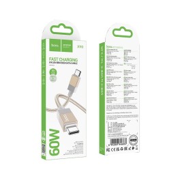 USB-C to USB-C cable Hoco 3A 60W 1 m X110 gold