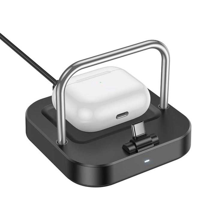 Desktop charger Hoco 2w1 USB C PD QC 3A 30W + wireless charging 5W CQ16B black