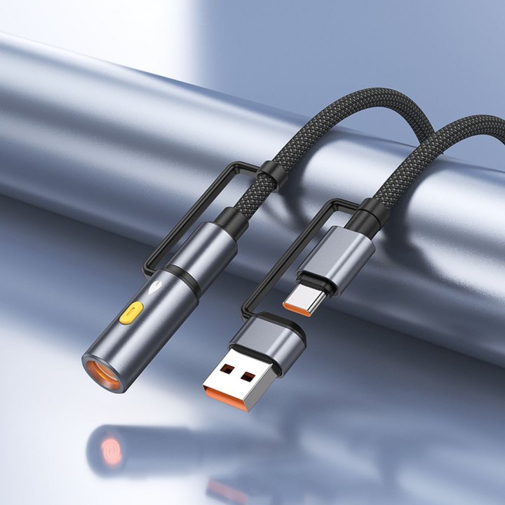 Cable All-in-one USB A / USB C to USB C / car cigarette lighter Hoco 3A 60W 1,2 m U138 black