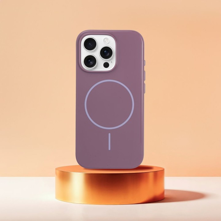 Case for iPhone 16 PLUS Glossy Mag Cover compatible with MagSafe purple