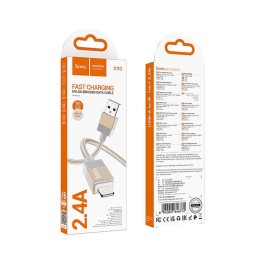 Кабель USB A для Lightning Hoco 2,4A 1 m X110 золотий