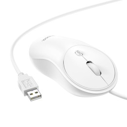 Mouse wired Hoco USB A 1600 dpi GM13 white