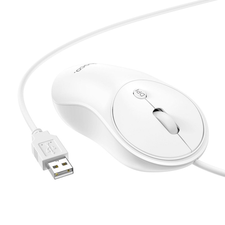 Wired mouse Hoco USB A 1600 dpi GM13 white
