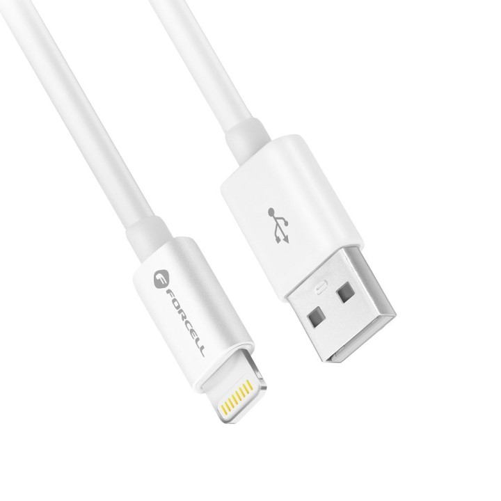 Cable USB A for Lightning Forcell F-Energy MFi 2,4A 12W 1 m C703 white