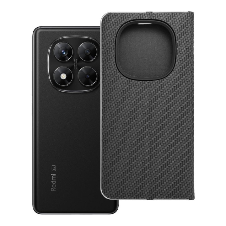 Чехол с клапаном для Xiaomi Redmi NOTE 14 PRO 5G / 14 PRO PLUS 5G Luna Book Carbon черный