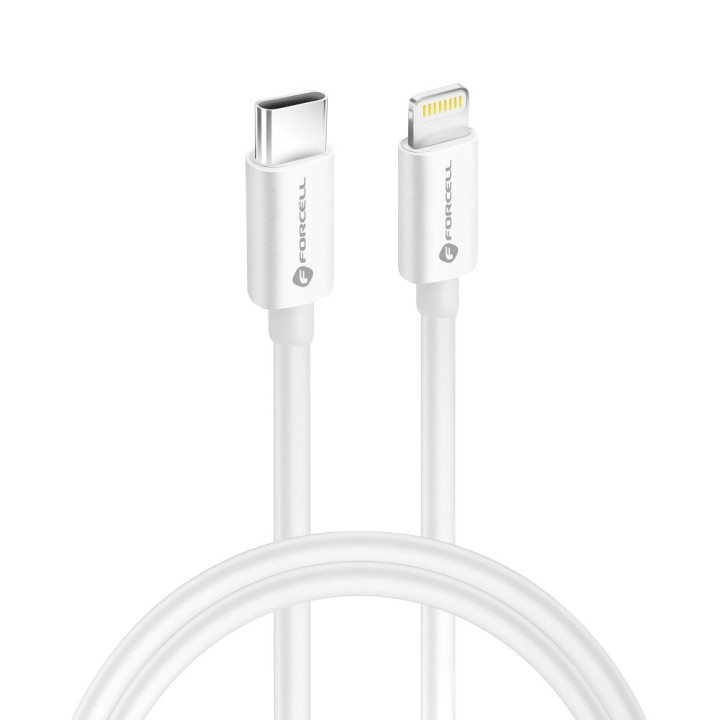 Cable USB C to Lightning Forcell F-Energy MFi PD 3A 30W 1 m C901 white