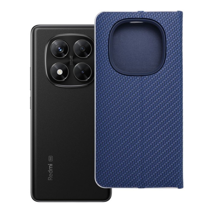 Flip case for Xiaomi Redmi NOTE 14 PRO 5G / 14 PRO PLUS 5G Luna Book Carbon blue
