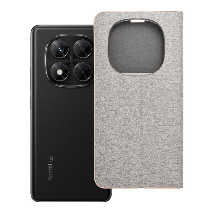 Чехол с клапаном для Xiaomi Redmi NOTE 14 PRO 5G / 14 PRO PLUS 5G Luna Book Gold серебристый