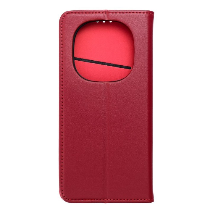 Etui z klapką na Xiaomi Redmi NOTE 14 PRO 5G / 14 PRO PLUS 5G Smart Pro Book skórzane bordowe