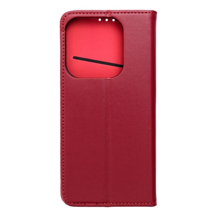 Etui z klapką na Xiaomi Redmi NOTE 14 5G Smart Pro Book skórzane bordowe