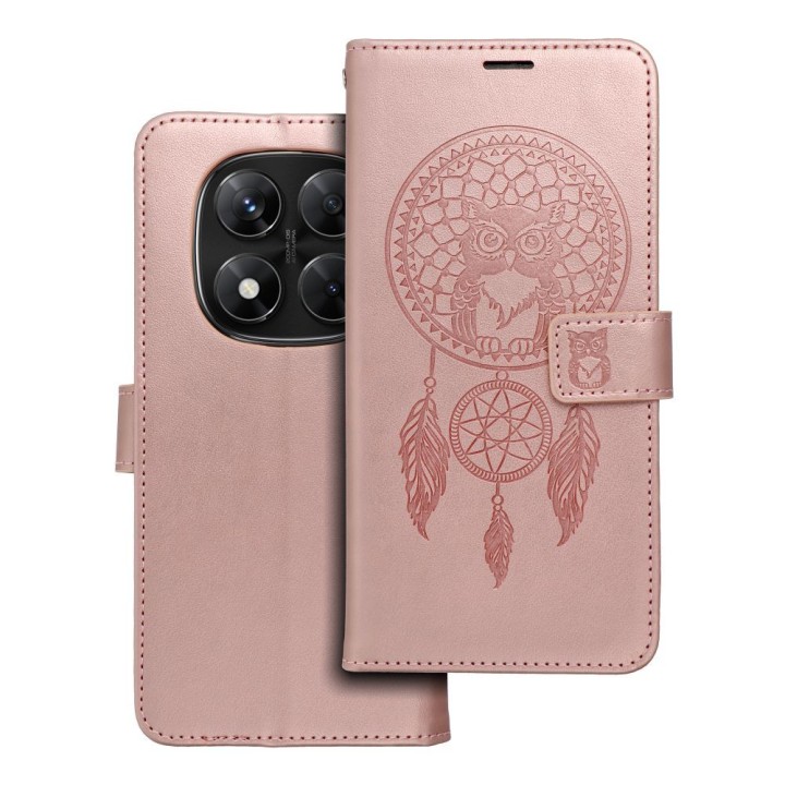 Flip case for Xiaomi Redmi NOTE 14 PRO 5G / 14 PRO PLUS 5G Mezzo Book dreamcatcher rose gold