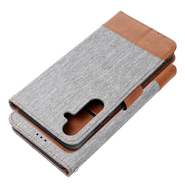 Etui z klapką na Xiaomi Redmi NOTE 14 5G Jeans Book szare