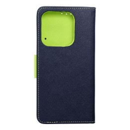 Flip case for Xiaomi Redmi NOTE 14 5G Fancy Book navy blue-lime