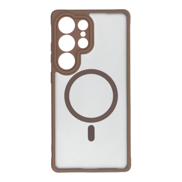 Case for Samsung S25 PLUS Full Matte Mag Cover compatible with MagSafe brown