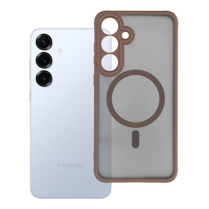 Чехол для Samsung S25 PLUS Full Matte Mag Cover совместимый с MagSafe коричневый