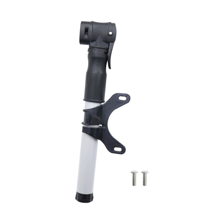 Mini pump with mounting holder for bicycle / scooter FSPMP-387 black-silver