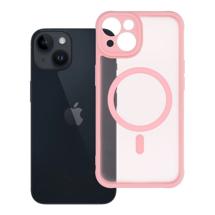 Case for iPhone 14 Full Matte Mag Cover compatible with MagSafe light pink