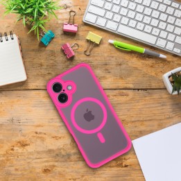 Case for iPhone 16 PRO MAX Full Matte Mag Cover MagSafe compatible pink